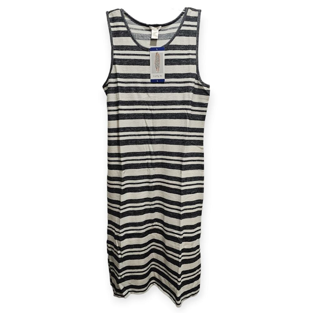 Maxi dress Striped Size LARGE Black White